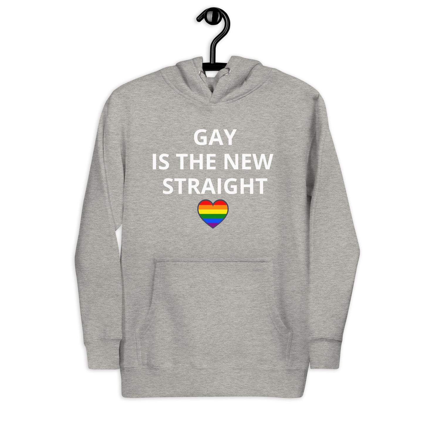 Gay Is The New Straight Lettered Unisex Hoodie W/ Pride Heart