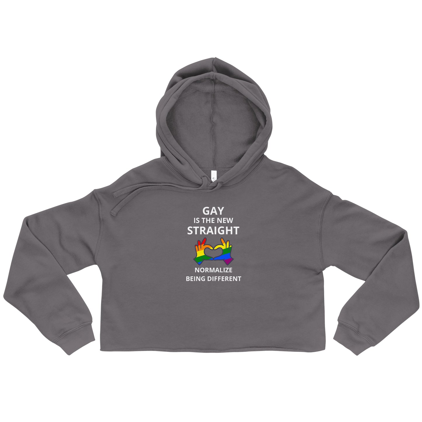 Gay Is The New Straight Crop Hoodie W/ Normalize Being Different